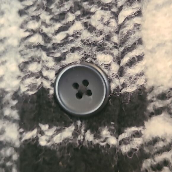 Gap Puff Sleeve Cropped Wool Shirt Jacket Black White Plaid Size L - Picture 4 of 15